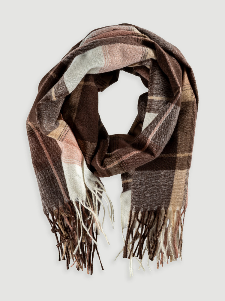 Szalik w brązową kratę 