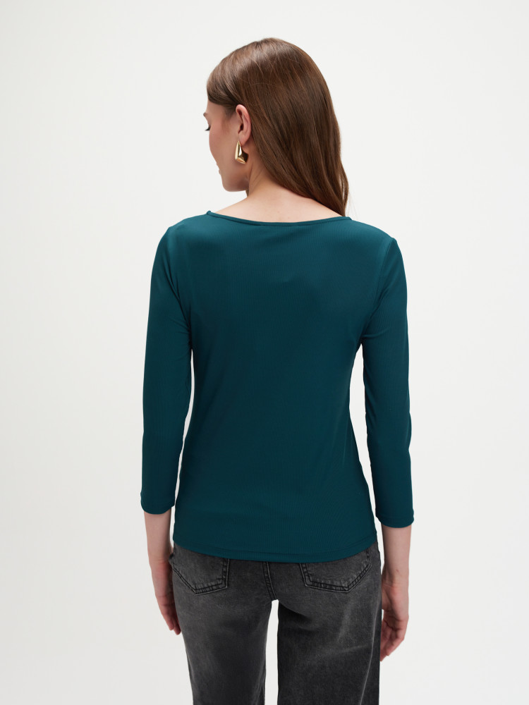 Ciemnozielona bluzka z długim rękawem 