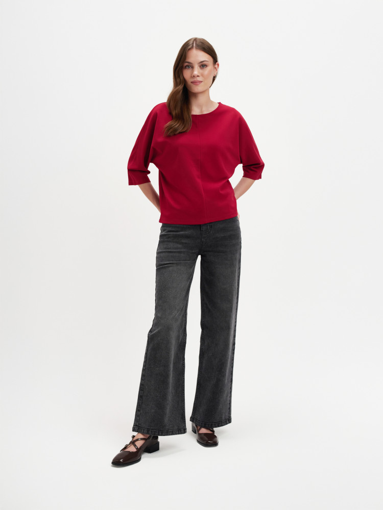 Luźny top z rękawem 3/4 