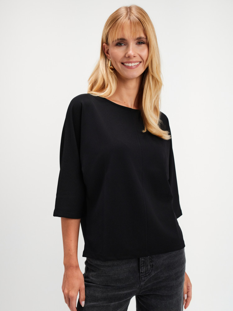 Czarna dzianinowa bluzka 