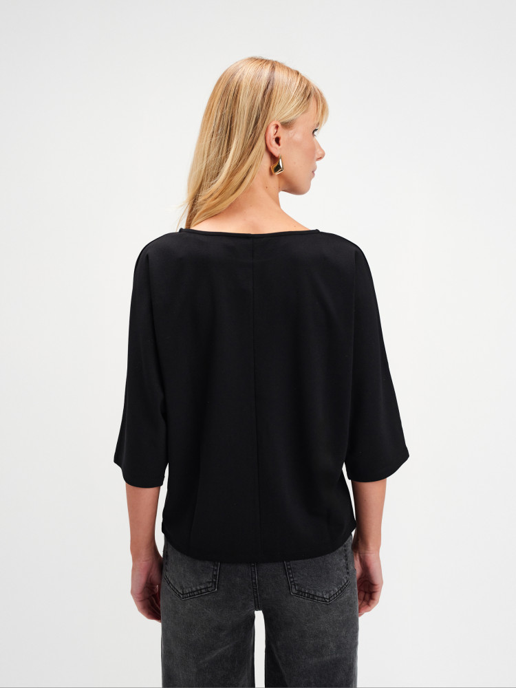 Czarna dzianinowa bluzka 