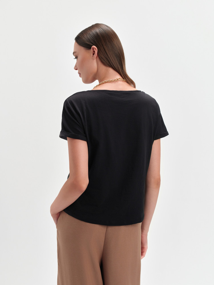 Luźny czarny top 