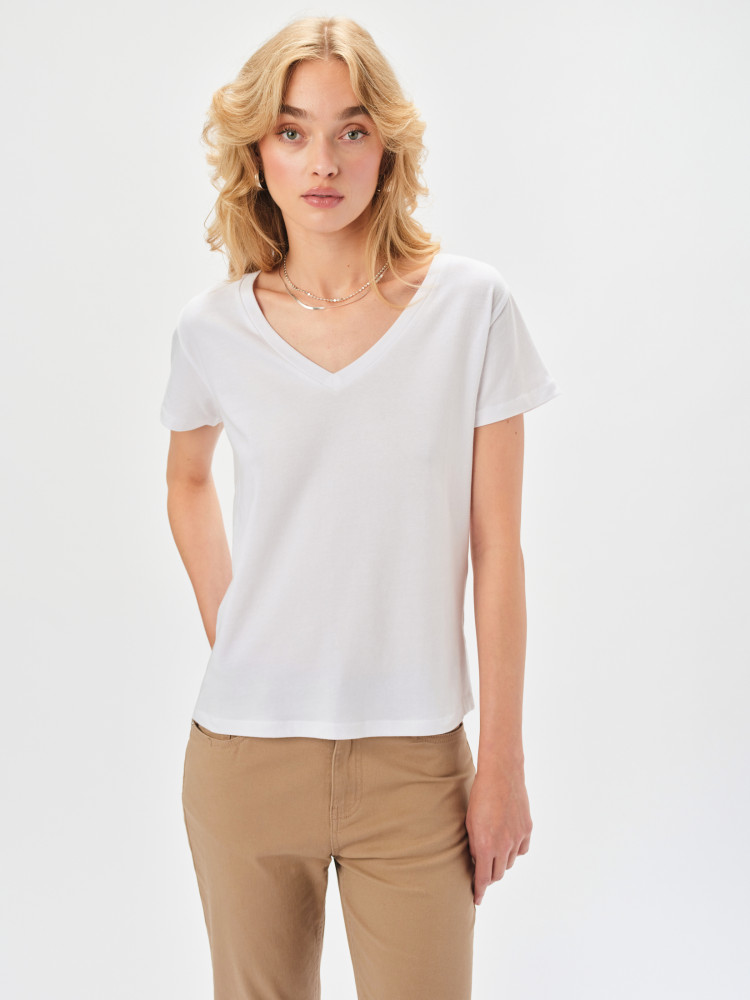 Biały klasyczny t-shirt 