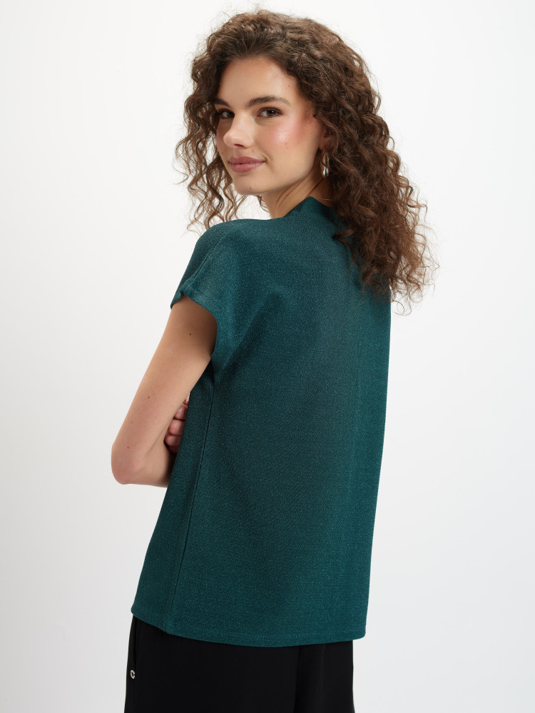 Ciemnozielony luźny top 