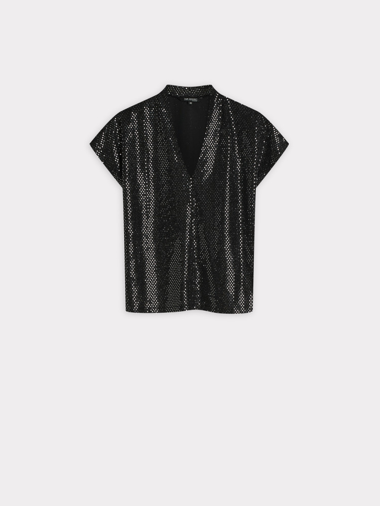 Czarny top z błyskiem 