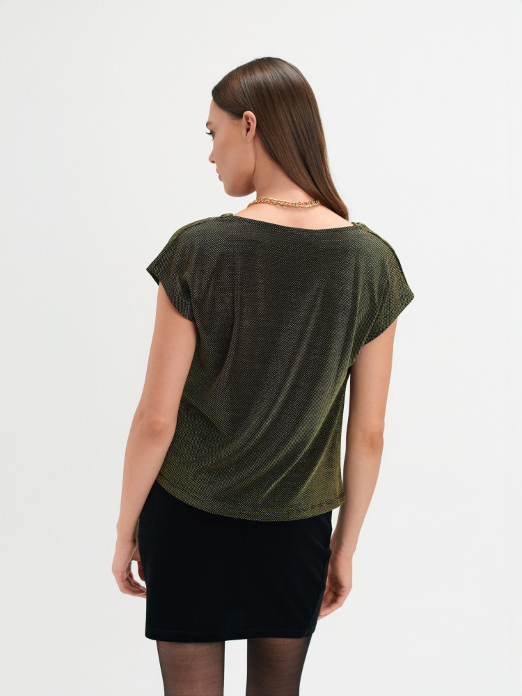 Top z marszczonym dekoltem 