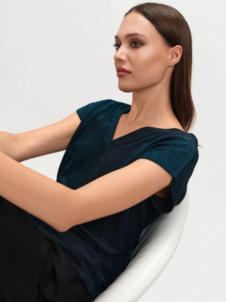 Błyszczący luźny top 