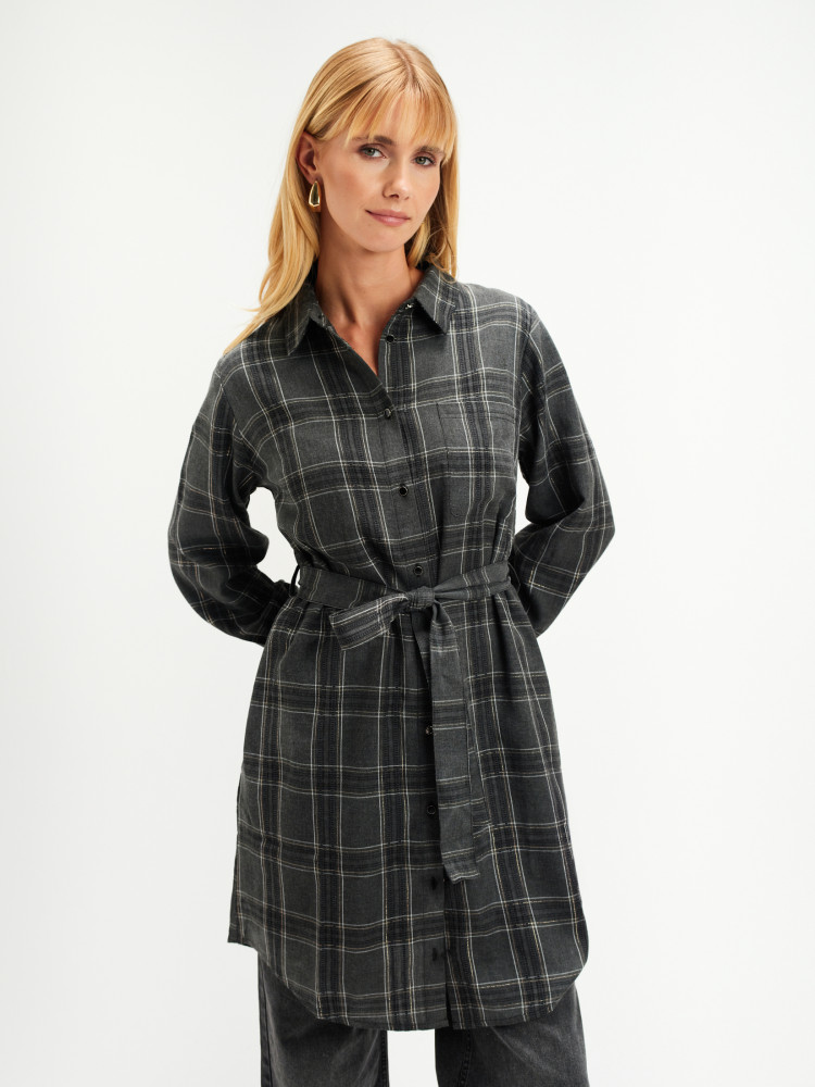 Długa koszula w kratę 