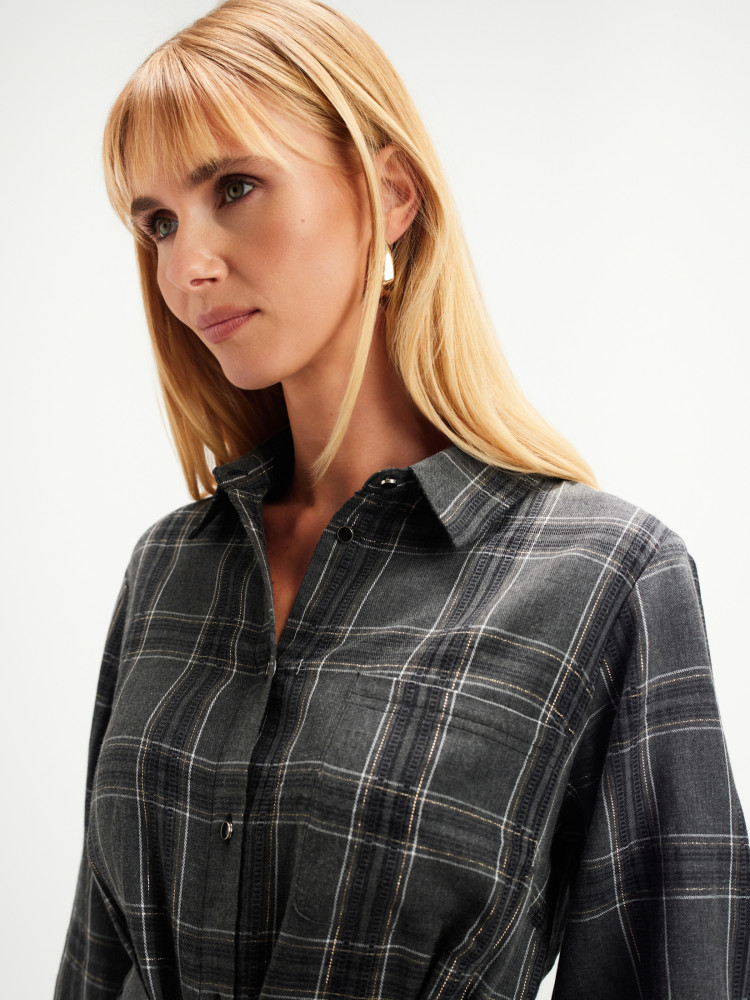 Długa koszula w kratę 