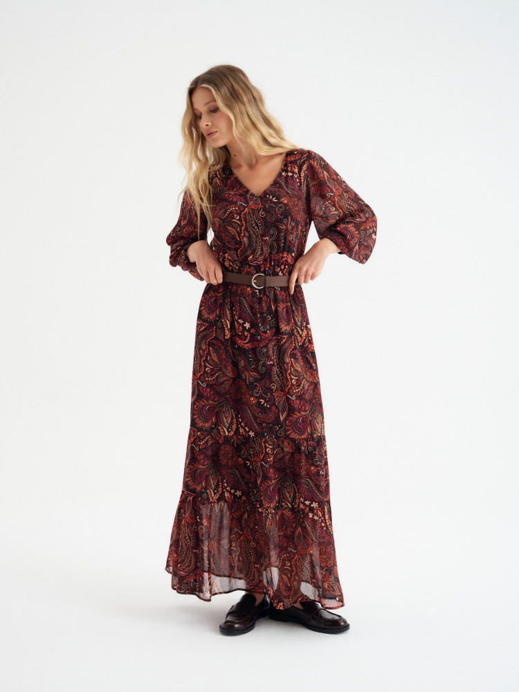 Sukienka maxi z wzorem paisley 