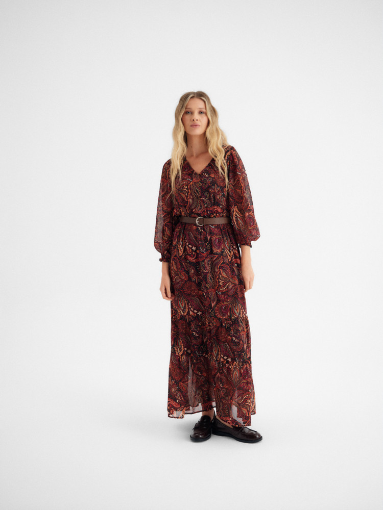 Sukienka maxi z wzorem paisley 