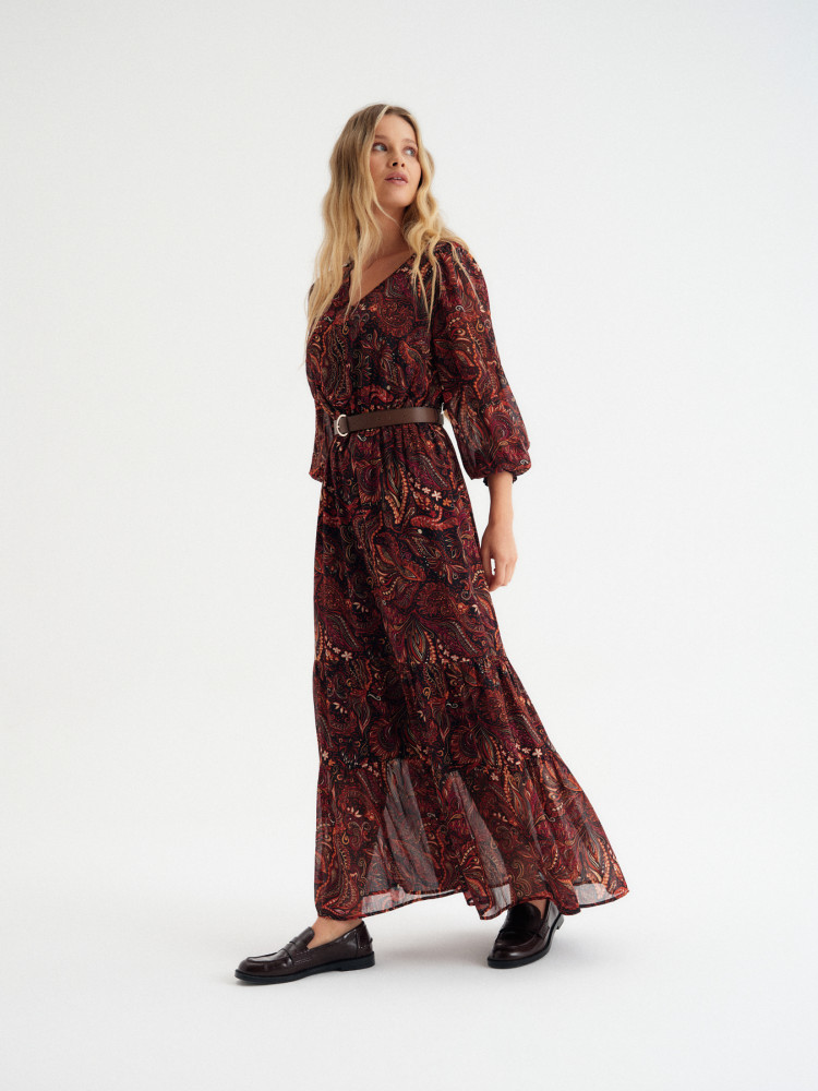 Sukienka maxi z wzorem paisley 