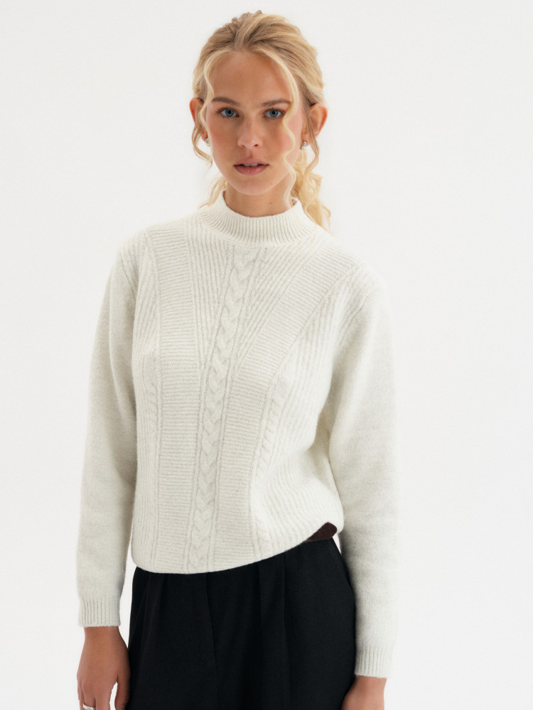 Melanżowy sweter z półgolfem 