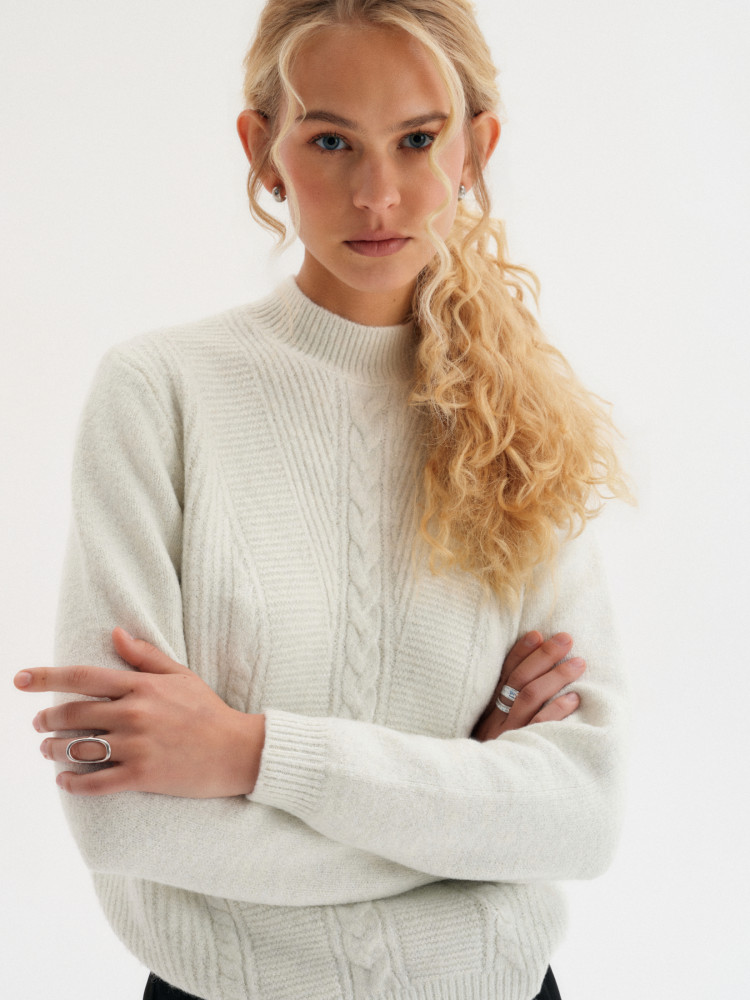 Melanżowy sweter z półgolfem 