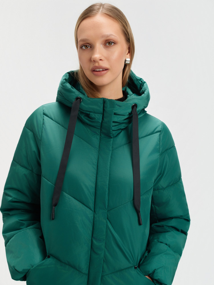 Ciemnozielona długa kurtka 