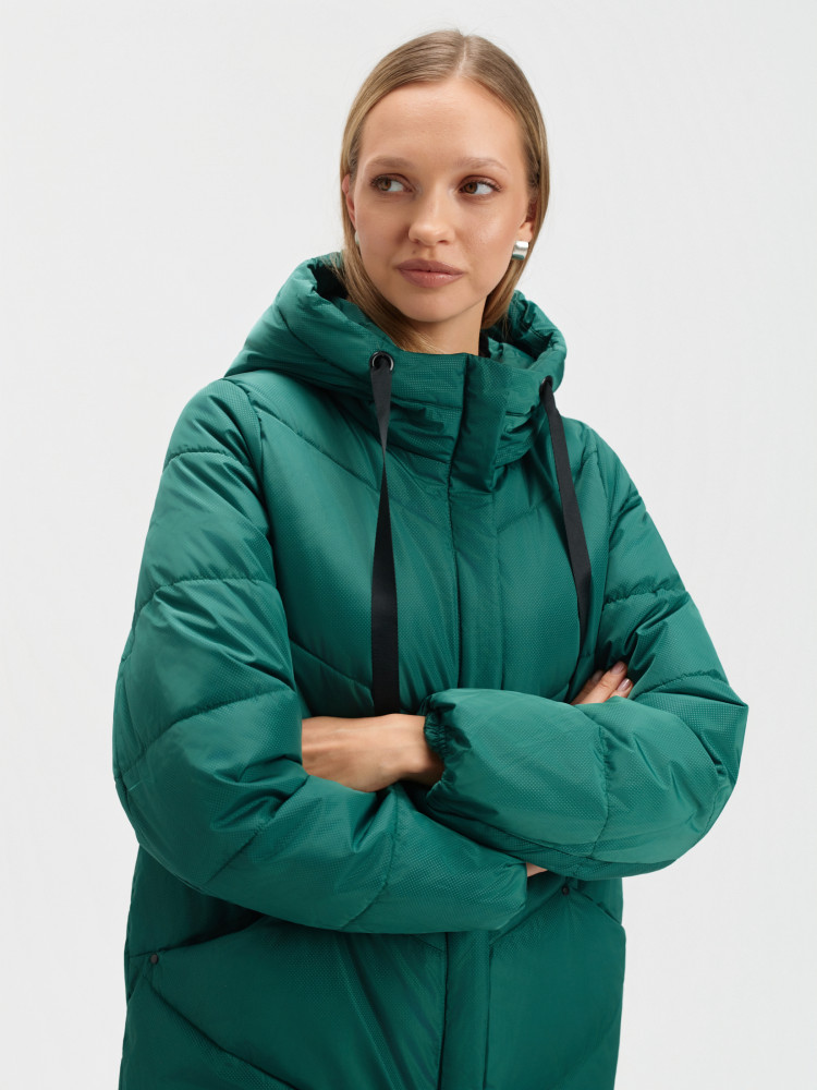 Ciemnozielona długa kurtka 