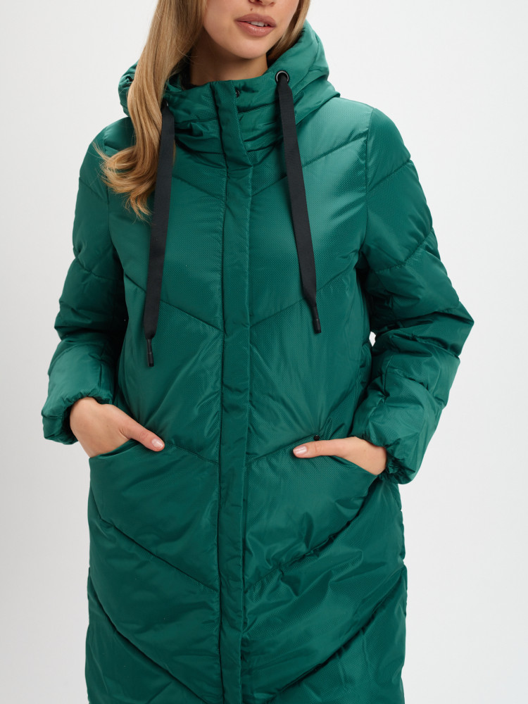 Ciemnozielona długa kurtka 
