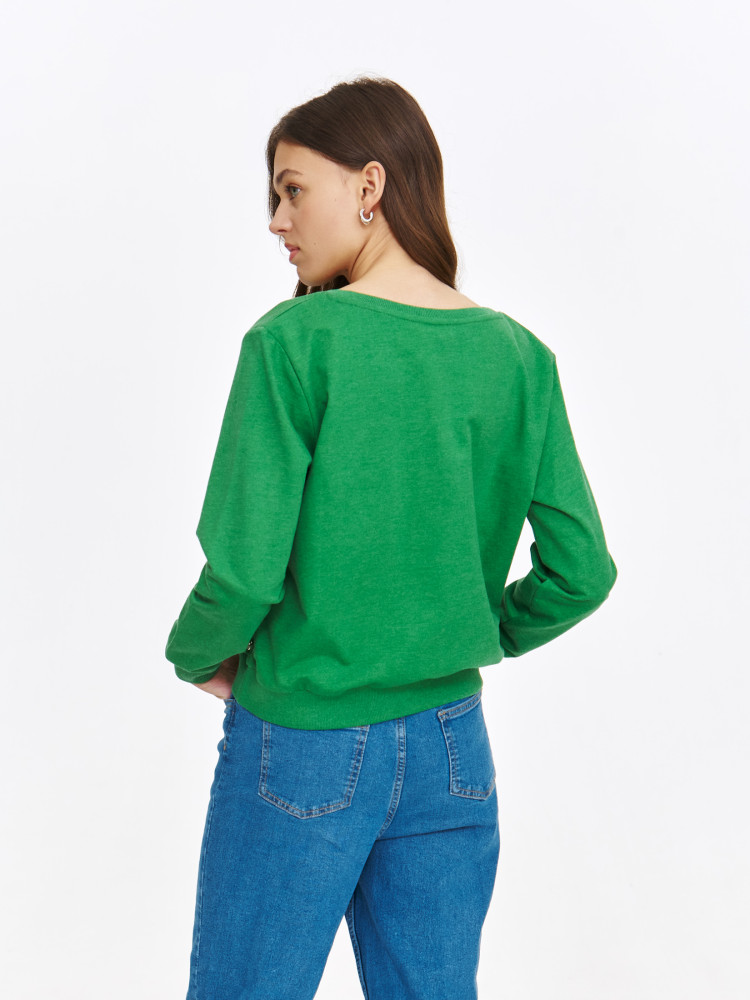 Zielona bluza damska z napisem 