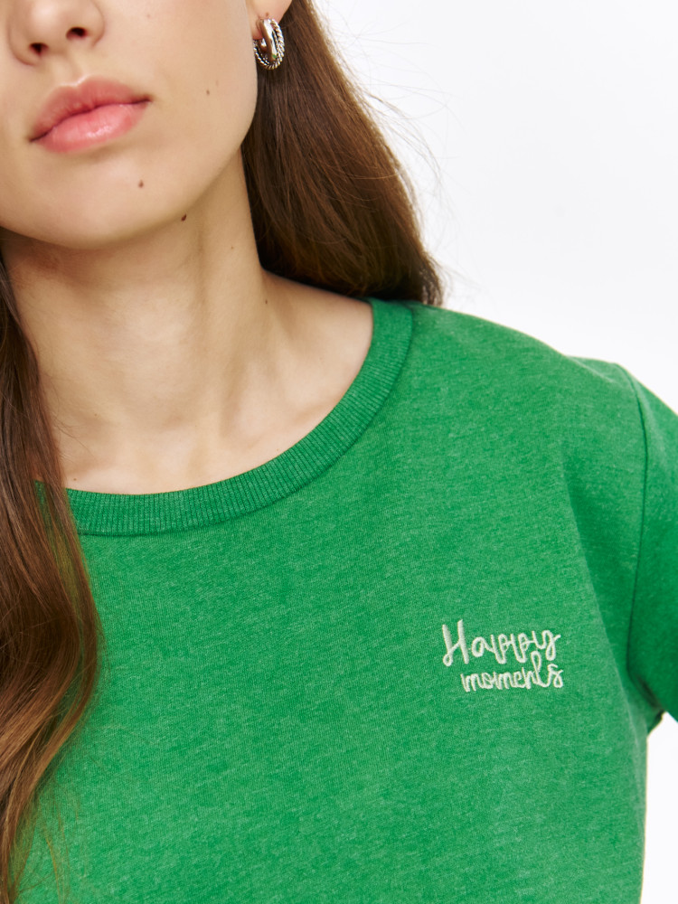 Zielona bluza damska z napisem 