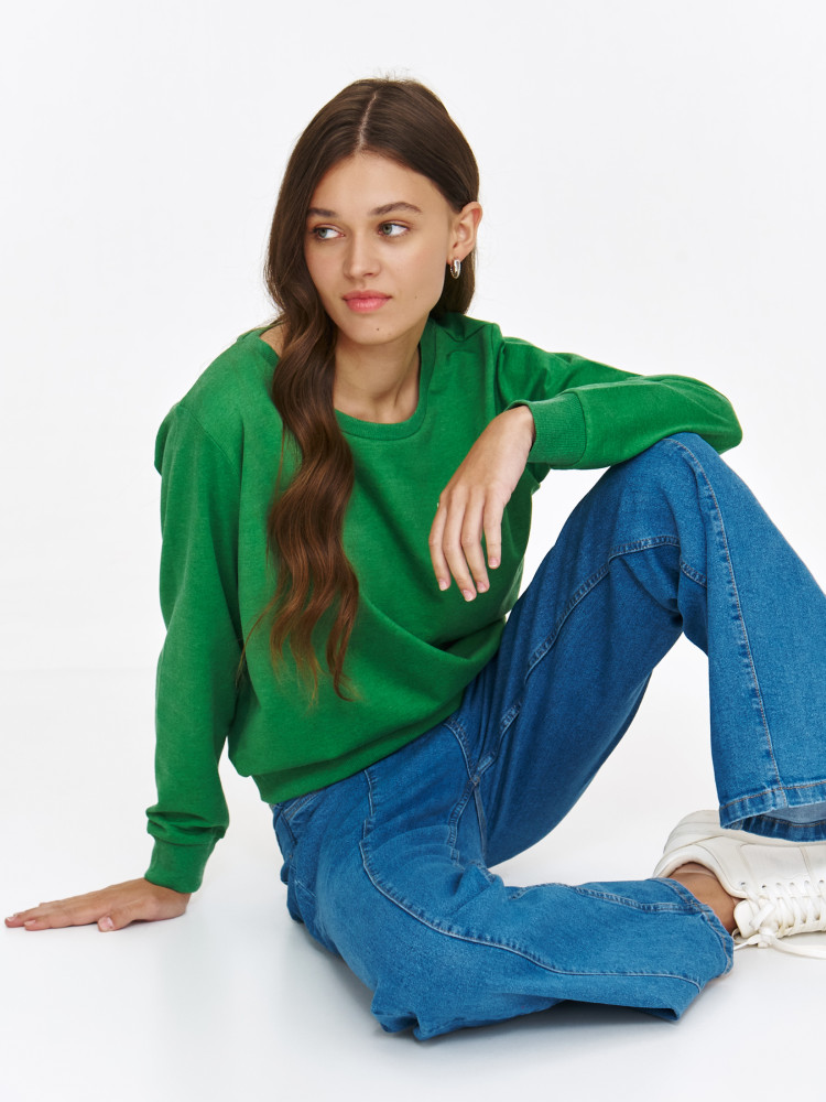 Zielona bluza damska z napisem 