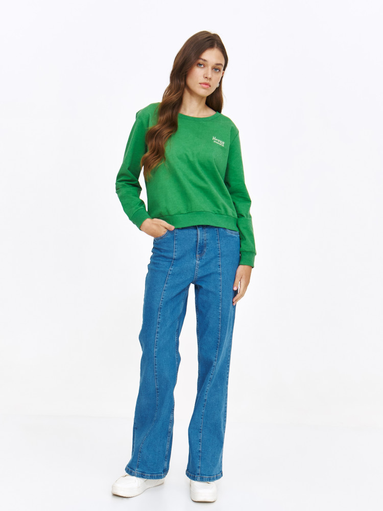 Zielona bluza damska z napisem 