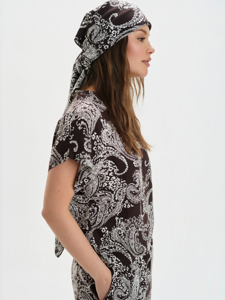 Brązowa bluzka z nadrukiem 