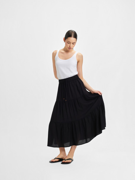 Zwiewna czarna spódnica 