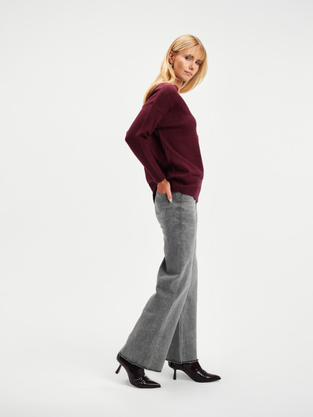 Szare jeansy wide leg 