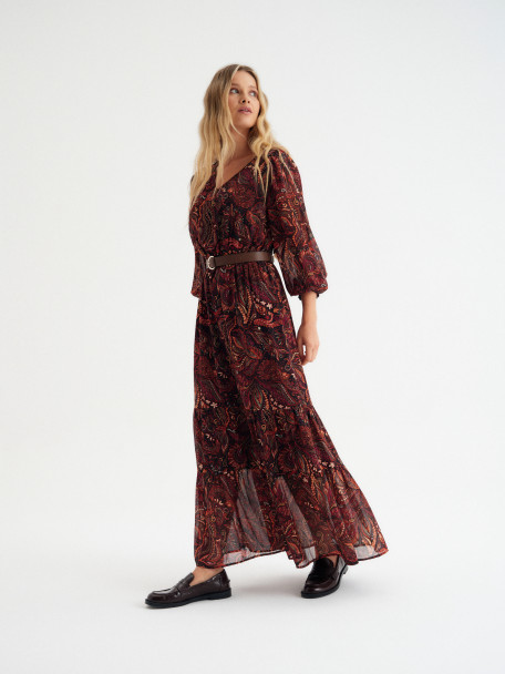 Sukienka maxi z wzorem paisley 
