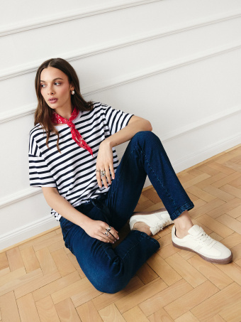 Bluza w paski krótki rękaw 