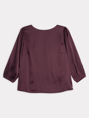 Satynowa bluzka z rękawem 3/4 