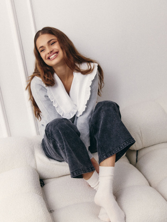 Ciemnoszare jeansy wide leg 