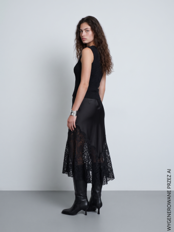 Czarna spódnica midi
