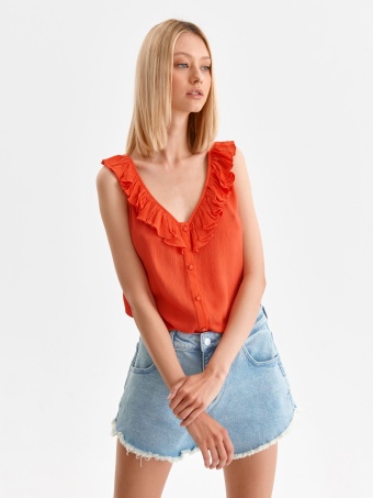 Bluzka damska na ramiączkach z dekoltem w serek