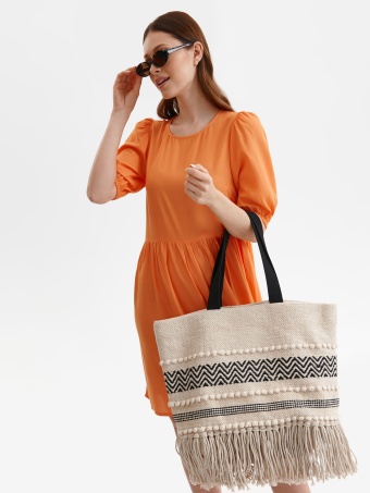 Luźna sukienka damska z bufiastymi rękawami 