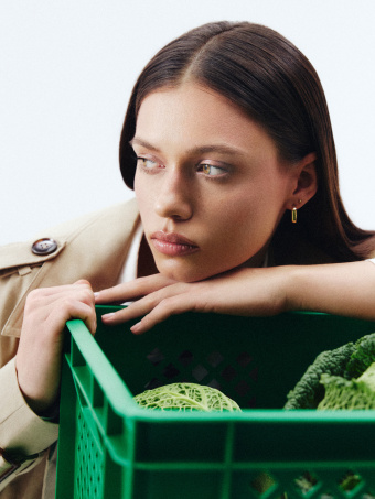 Krótki trencz dwurzędowy 