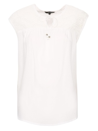 Bluzka bez rękawów z ozdobną koronką