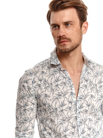 Koszula z roślinnym nadrukiem, slim fit