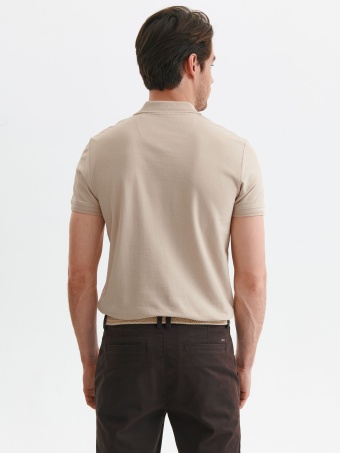 T-shirt polo ze strukturalnej dzianiny
