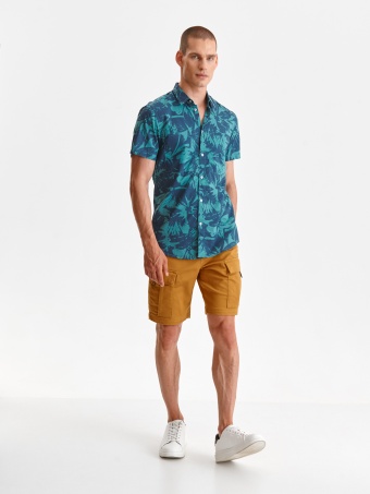 Koszula męska z krótkim rękawem w kwiaty