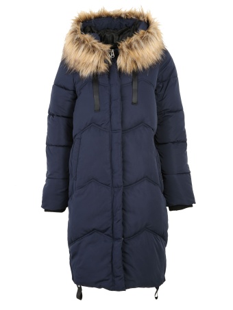 Długa pikowana kurtka z ozdobnymi taśmami