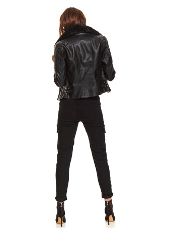 Ramoneska z eko skóry z odpinanym futerkiem