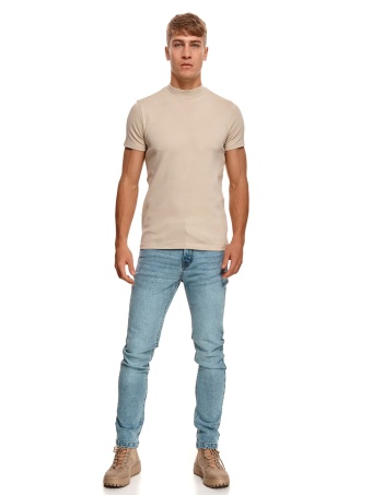T-shirt półgolf z miękkiej dzianiny