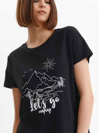 Damski t-shirt oversize z nadrukiem