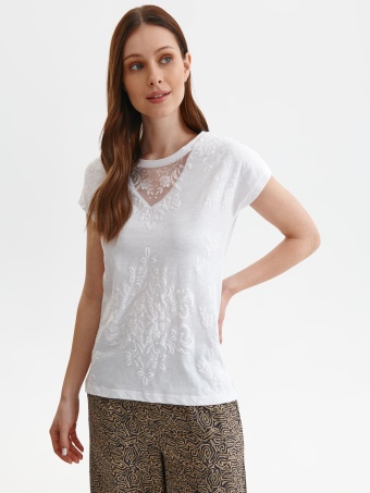 Bawełniany t-shirt krótki rękaw damski z nadrukiem