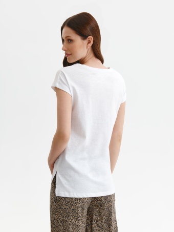 Bawełniany t-shirt krótki rękaw damski z nadrukiem