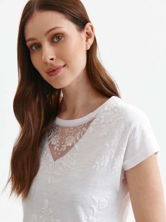 Bawełniany t-shirt krótki rękaw damski z nadrukiem