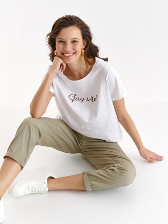 Bawełniany t-shirt z napisem