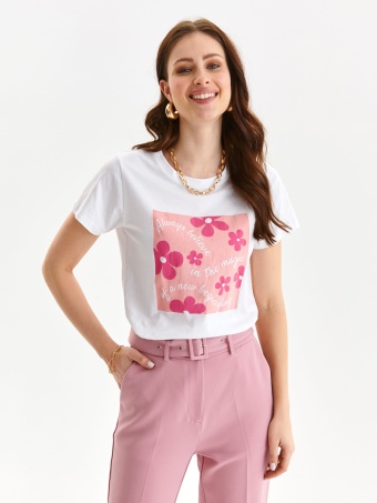 T-shirt damski z kwiatowym nadrukiem