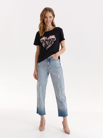 Bawełniany t-shirt damski z nadrukiem